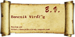 Bencsik Virág névjegykártya